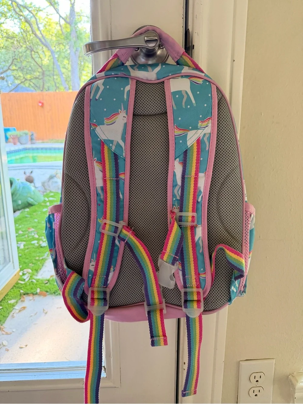 Pottery Barn Kids Aqua Unicorn Parade Mackenzie Backpack- Small